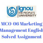 MCO-06 Marketing Management English Solved Assignment