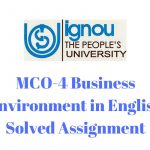 MCO-4 Business Environment in English Solved Assignment
