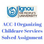 Acc-1 Organizing Childcare Services Solved Assignment