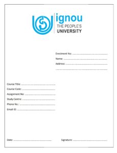 ignou assignment front page word format download