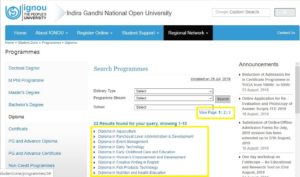 IGNOU Diploma Courses List After 10th IGNOU Diploma Courses List After 10th