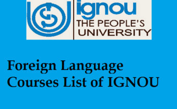 Foreign Language Courses List of IGNOU
