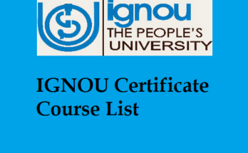 IGNOU Certificate Course List