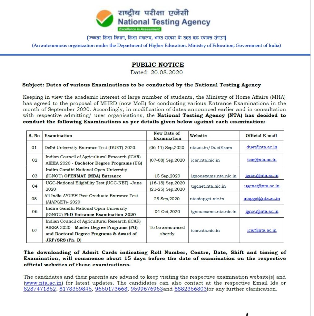 IGNOU-NTA-Openmat-PHD-Entrance-Exam-notice