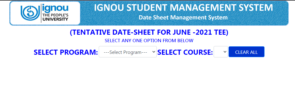 IGNOU TEE June 2021 Date sheet