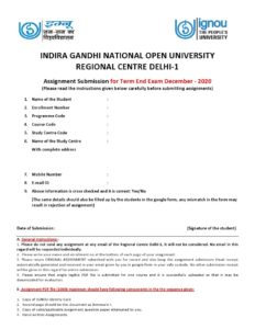 how to submit ignou assignments online in delhi