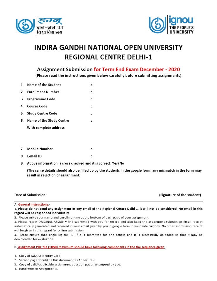 ignou assignment submission online or offline 2022